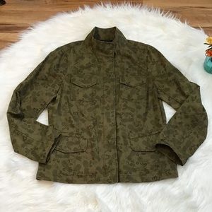 Talbots Sz 12 Pineapple Camo Spring Fall Jacket